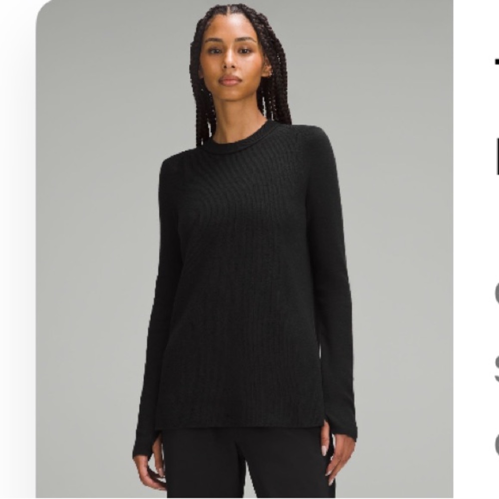 Lululemon NWT sweater - take it all in black cotton sweater size small